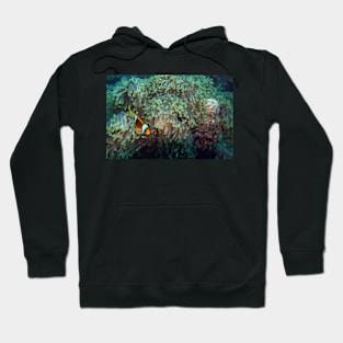 sea anemone with clownfish Hoodie